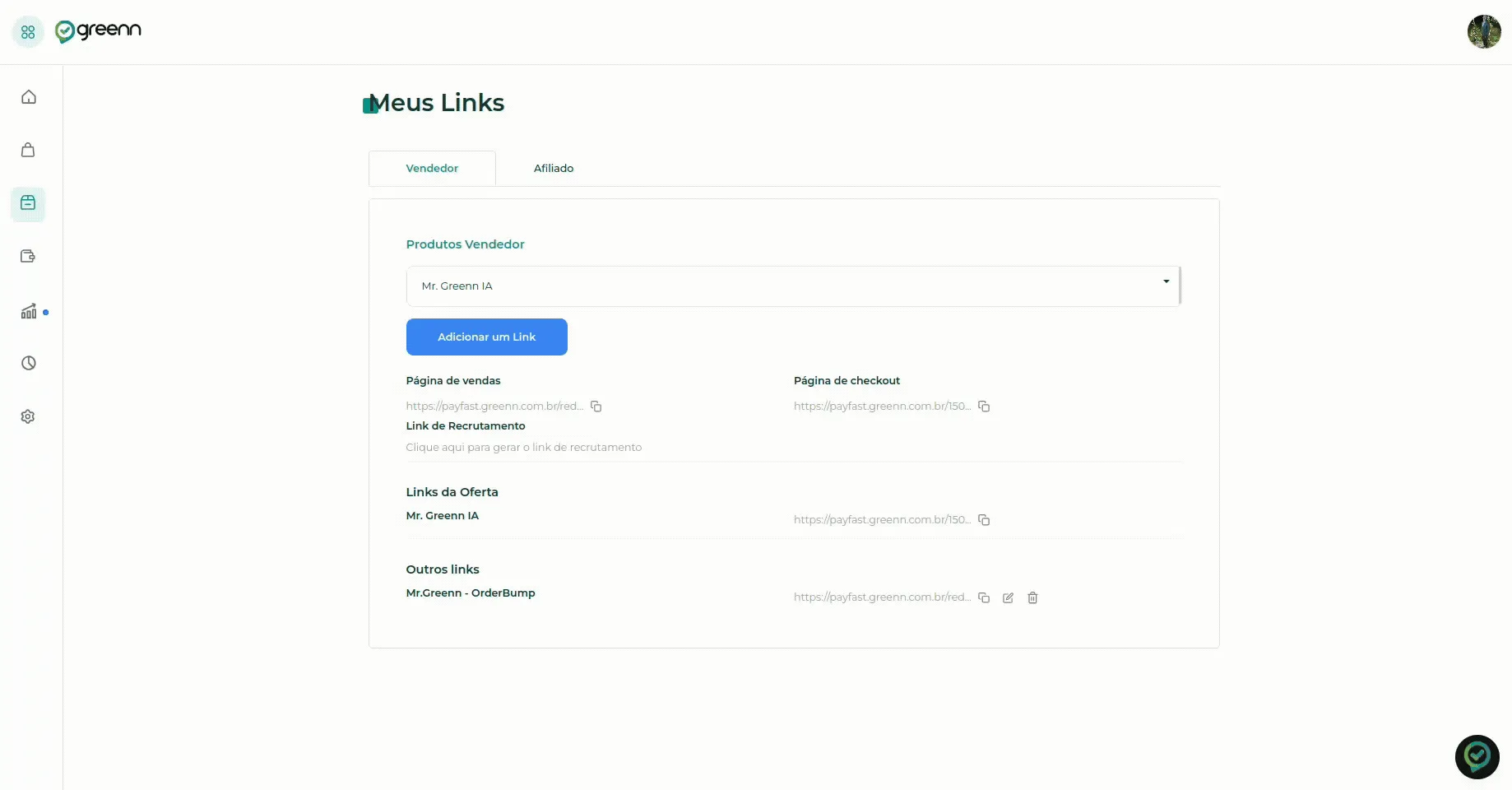 Botão Adicionar um Link