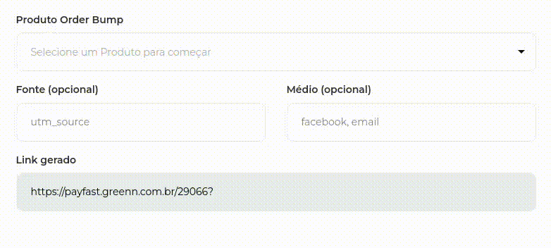 Aba Produto Order Bump com o Produto Afiliado
