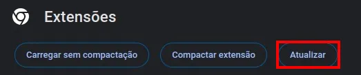 Tela do passo: Após Ativar esse modo clique em Atualizar