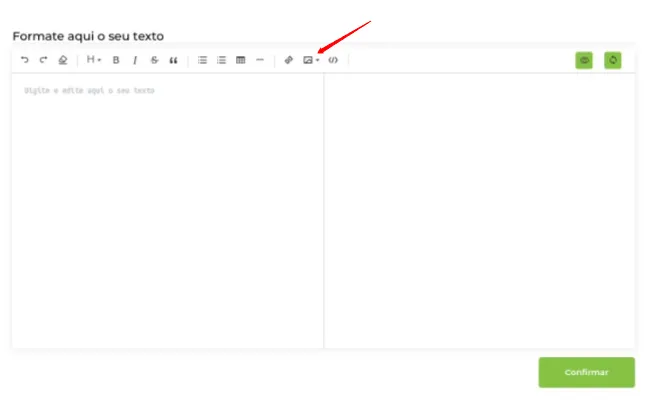 Botão de imagem na formatação