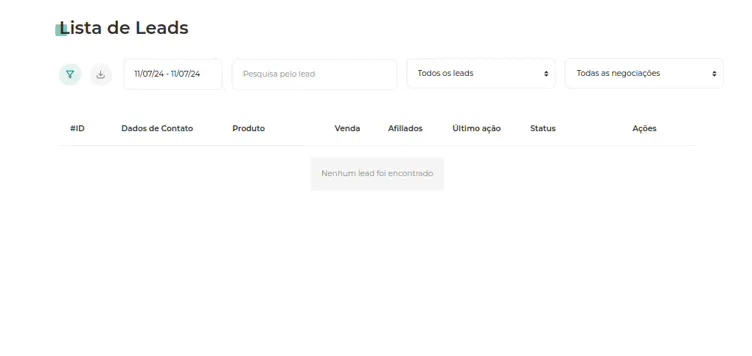 Animação da seleção da data no filtro