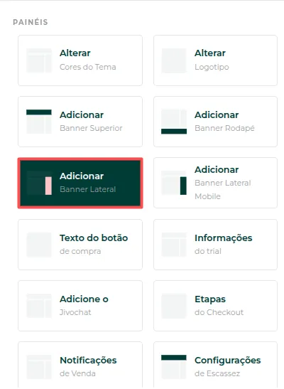 Campo de upload do banner lateral