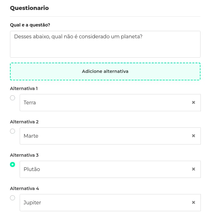 Alternativa correta marcada