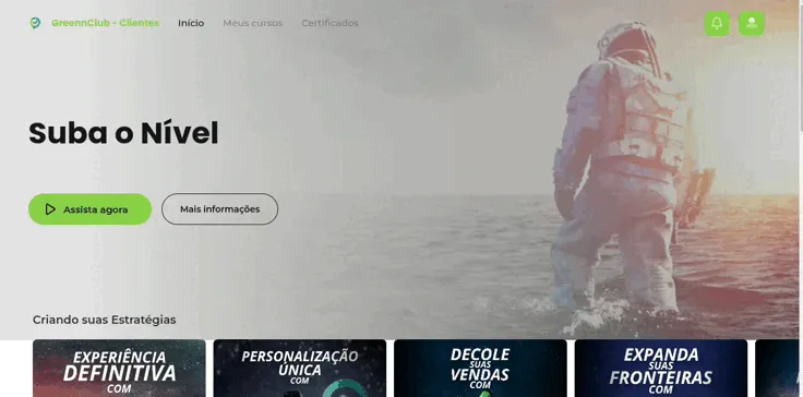 Gravação abrindo Minha Conta pelo ícone de usuário