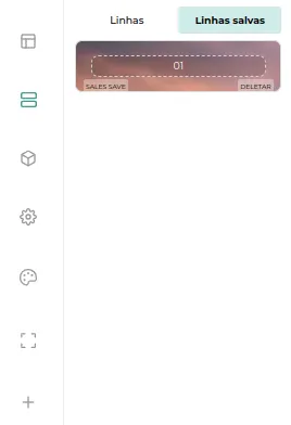 Tela do passo: Agora clique em LInhas salvas