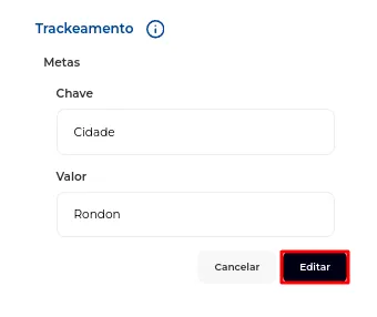 Botão Editar da meta