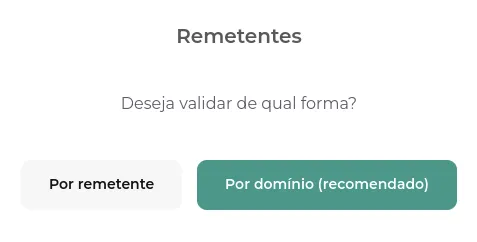 Tela da Greenn Sales: Vai aparecer um pop-up, no qual você vai escolher qual das forma vai fazer a verificação