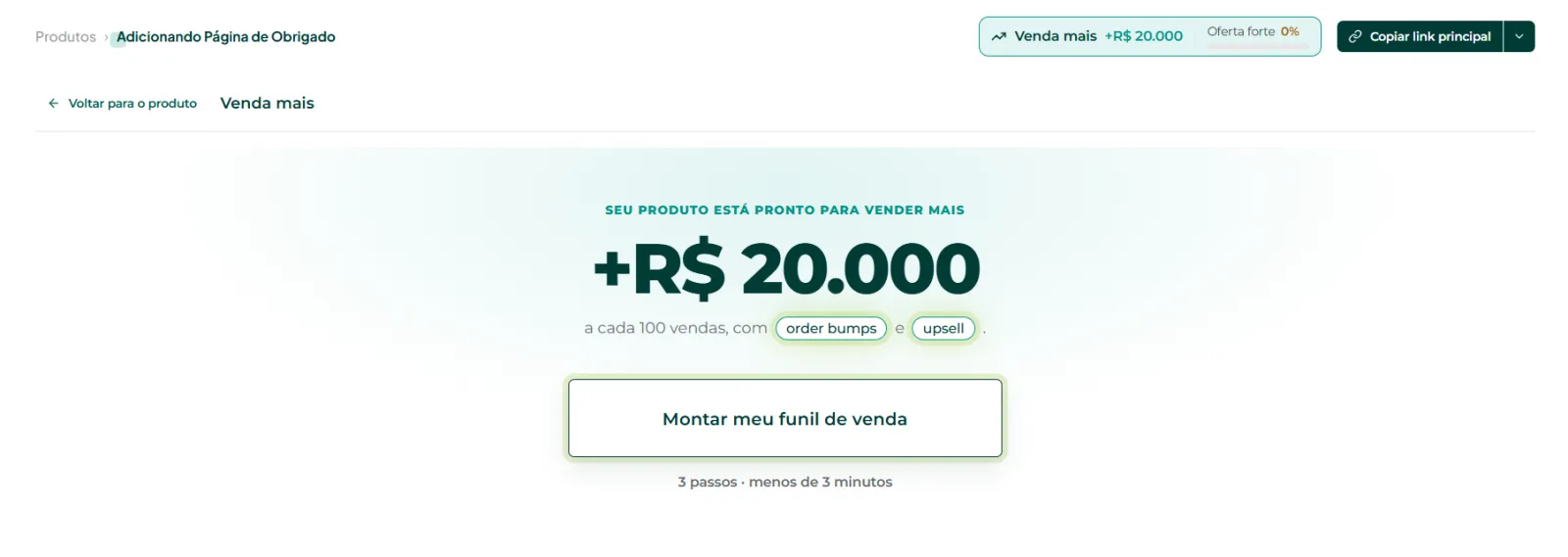 Botão Montar meu funil de venda