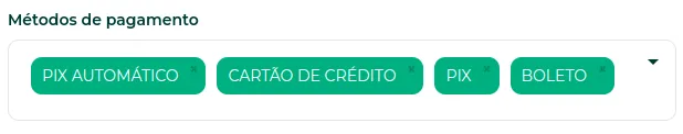 Checkout de assinatura com várias formas de pagamento