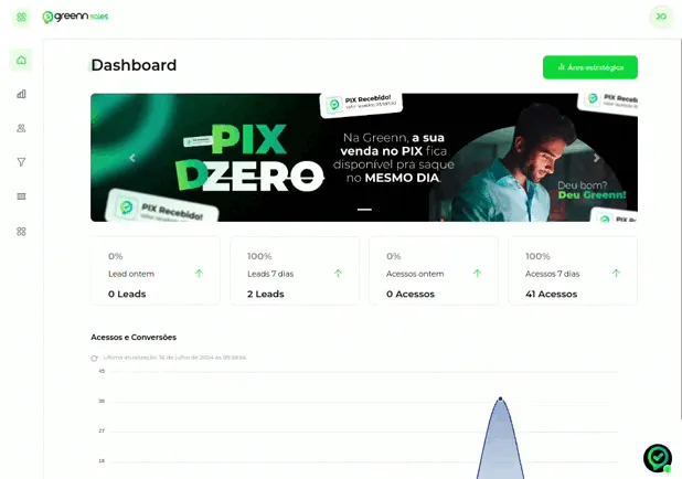Menu Ações com a opção Importar Leads