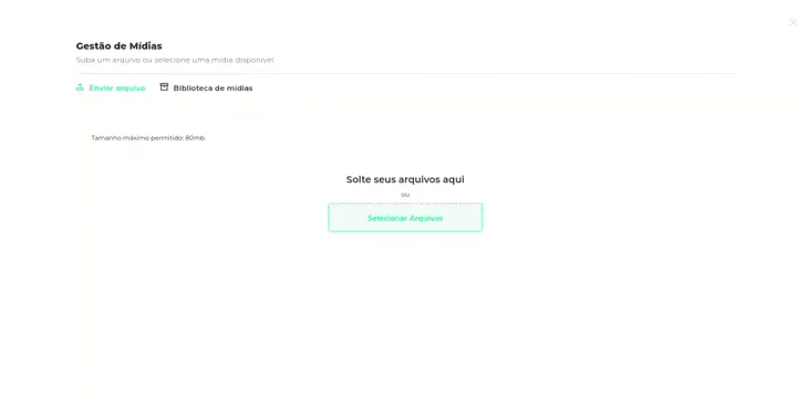 Gravação enviando e selecionando o arquivo