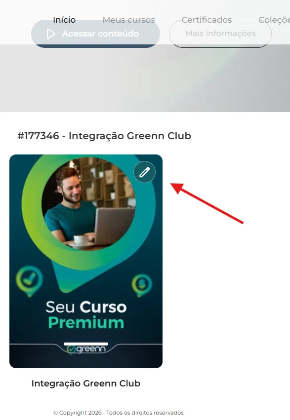 Curso com o lápis de edição