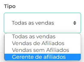 Opção Gerente de Afiliado na janela de coprodução