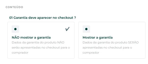 Selo de garantia no checkout