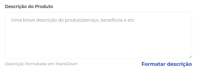 Campo de descrição do evento