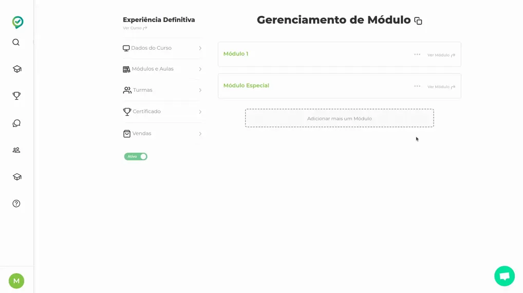 Gravação abrindo os três pontinhos e Editar módulo