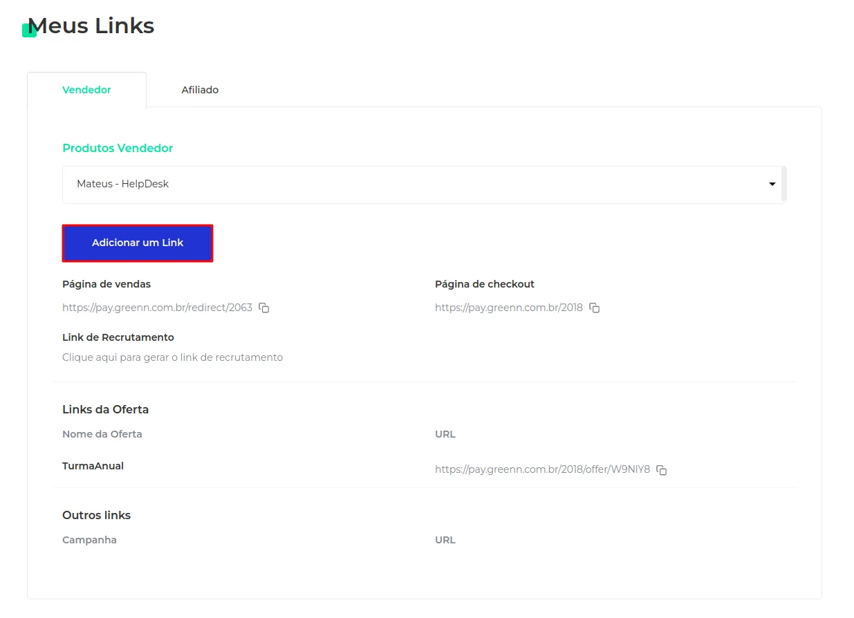 Botão Adicionar um Link
