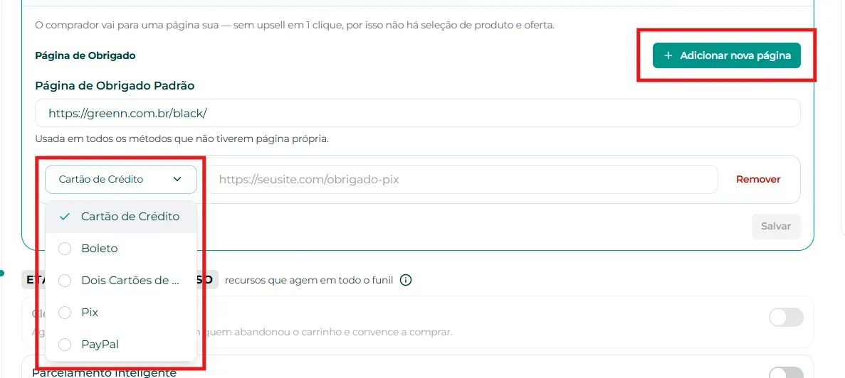 Botão Adicionar Nova Página