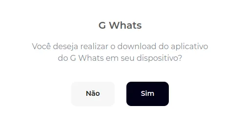 Janela de download com a opção Sim