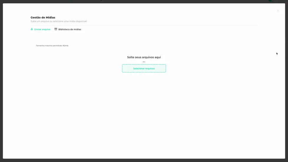 Gravação adicionando e selecionando a imagem do banner