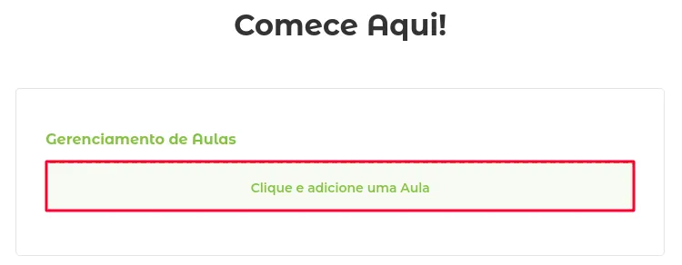 Botão Nova Aula