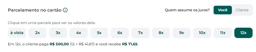 Simulação com juros assumidos pelo produtor