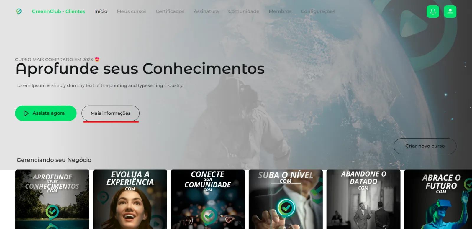 Janela Mais Informações do Curso Destaque