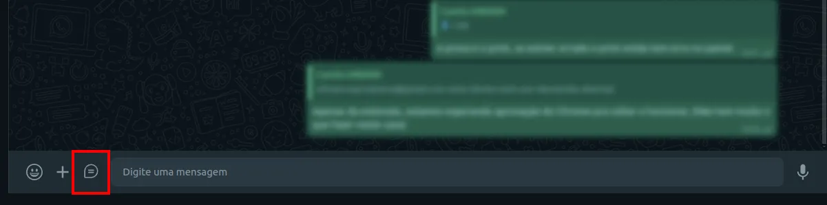 Tela do passo: Para utilizar dentro da conversa com o seu contato/lead clique neste ícone de Chat