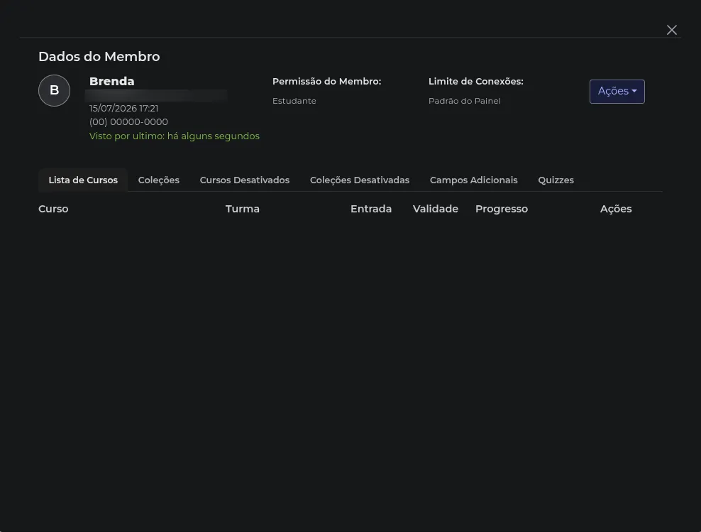 Acesso do cliente já desativado