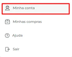 Menu com a opção Minha Conta