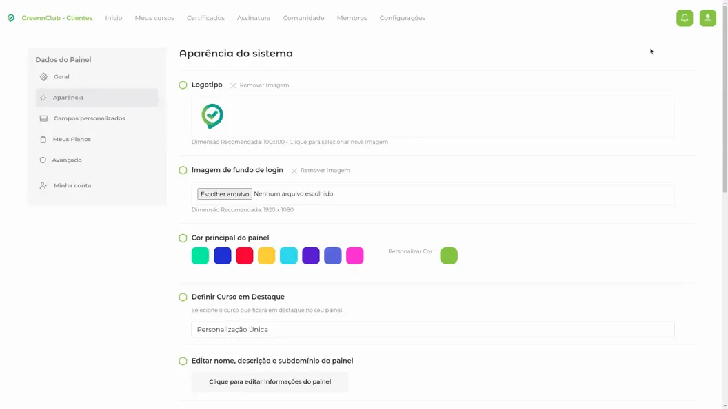 Gravação ativando o Modo Carrossel
