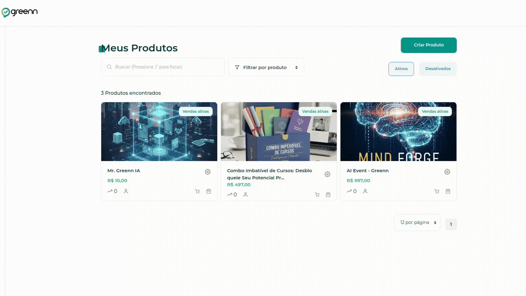 Engrenagem de edição do produto