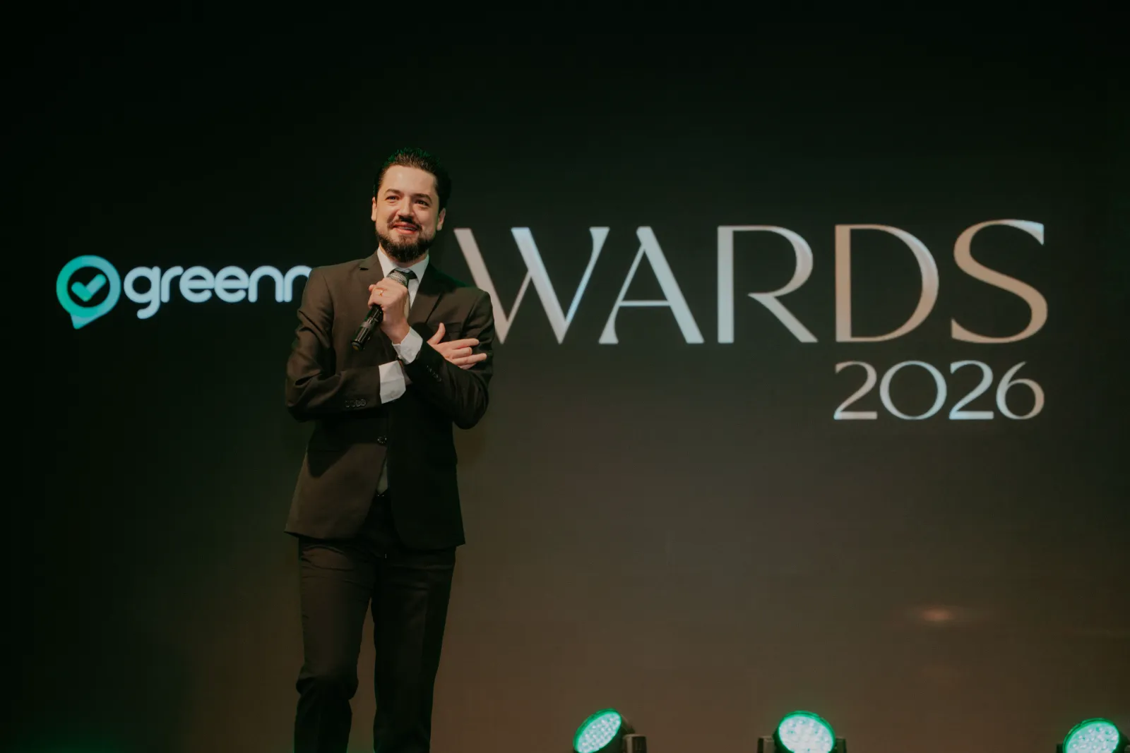Rafael Wisch no palco do Greenn Awards 2026