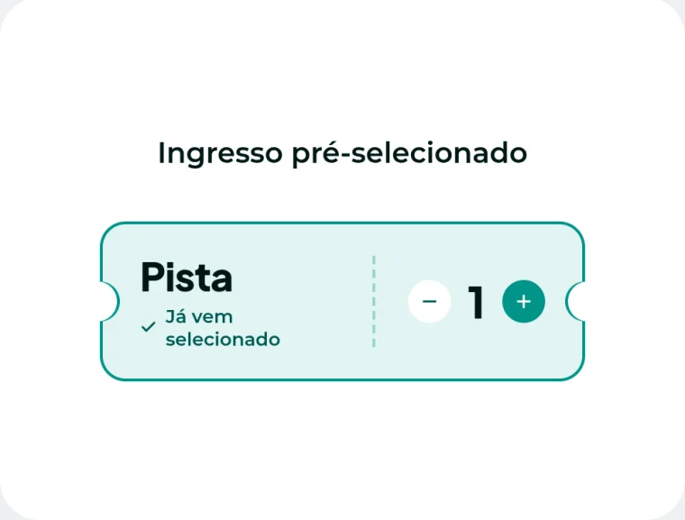 O ingresso já chega selecionado no pré-checkout